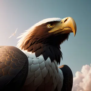 Bird's Eye: Majestic Wild Eagle with Yellow Beak
