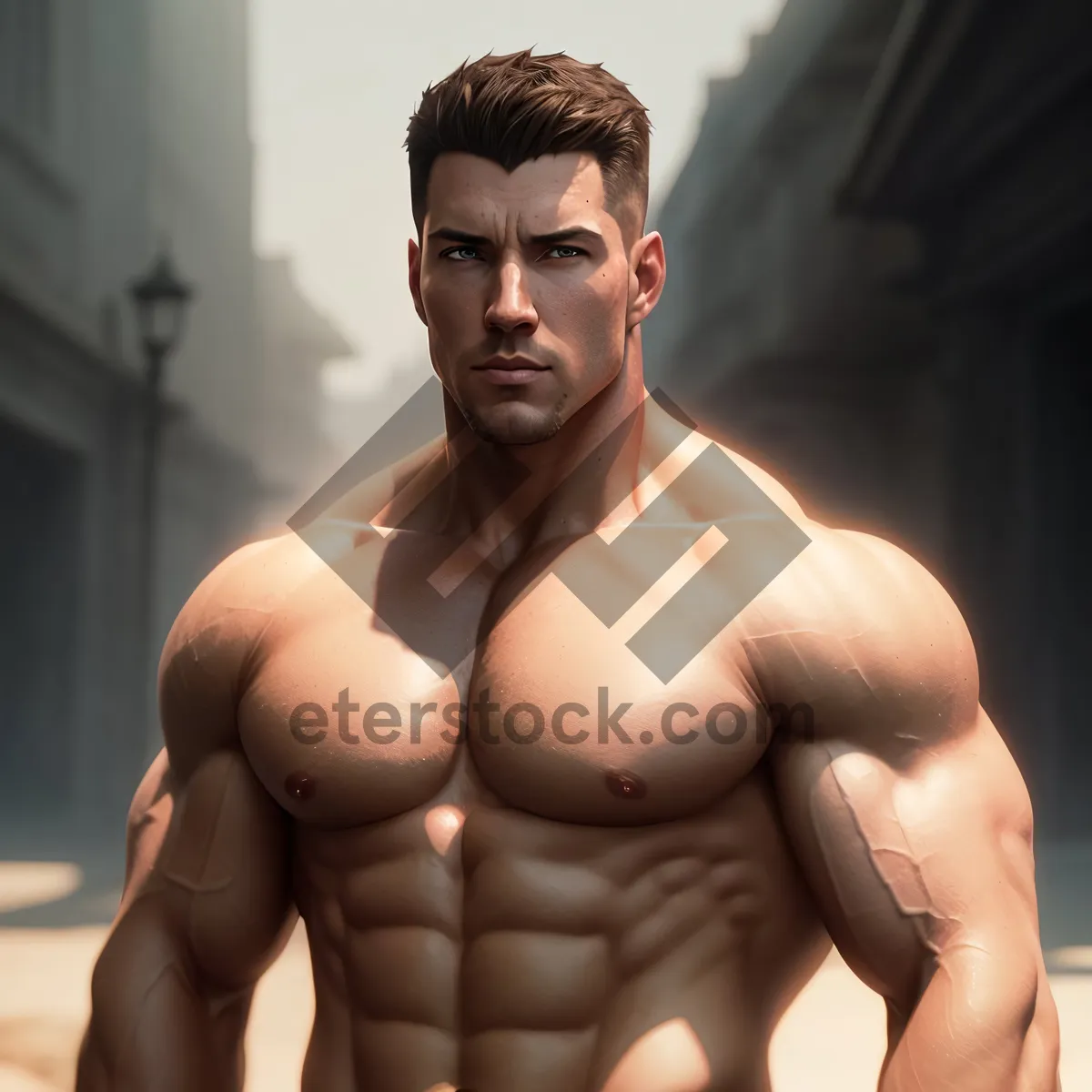 Picture of Ripped Muscle: Powerful and Athletic Bodybuilder