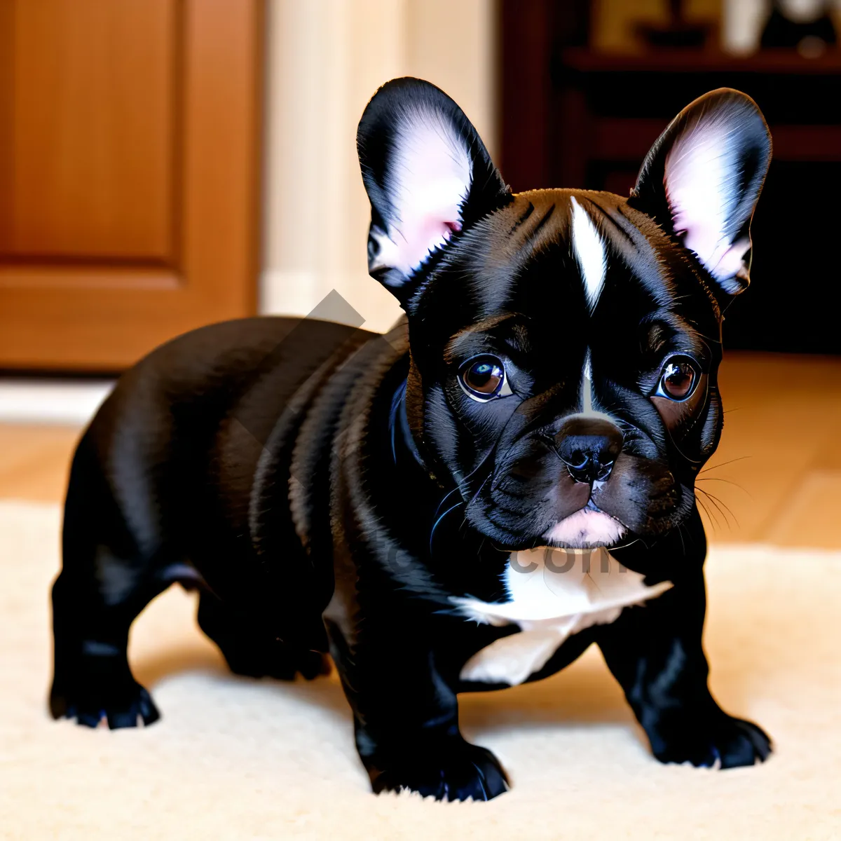 Picture of Irresistibly cute Bulldog puppy adorned with charming wrinkles