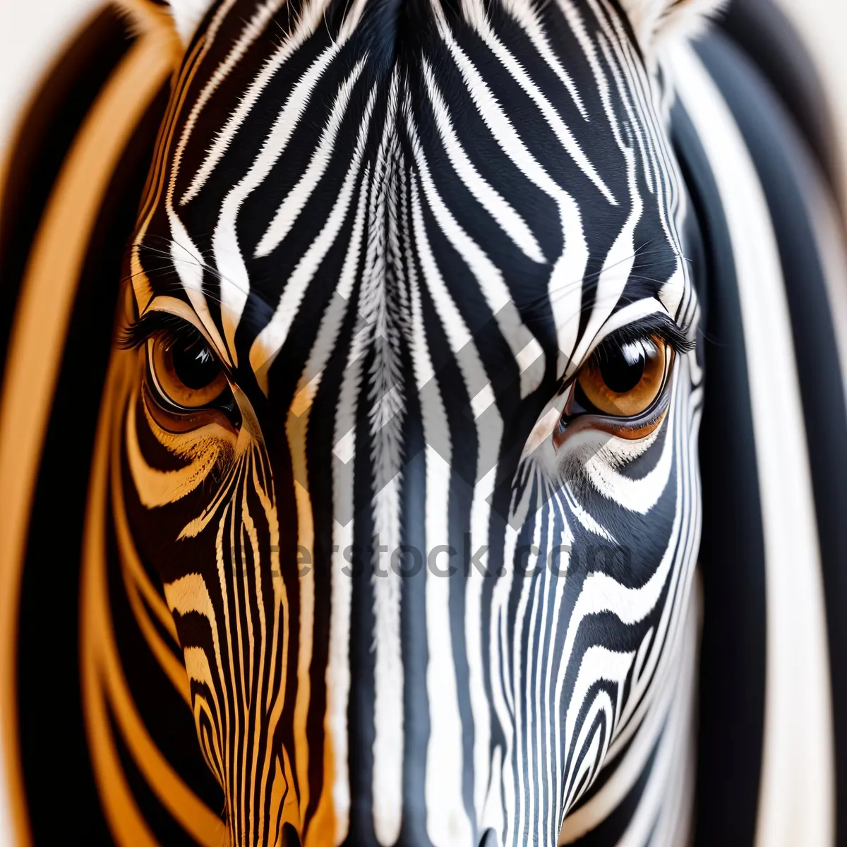 Picture of Striped Zebra Drinking from Pitcher-Like Vessel