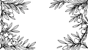 Floral branch silhouette pattern with bamboo and dandelion.