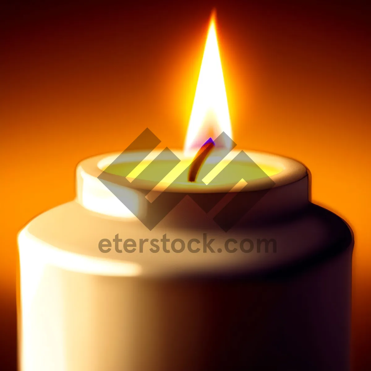 Picture of Glossy Flame Candle Icon - Shining Light Decoration