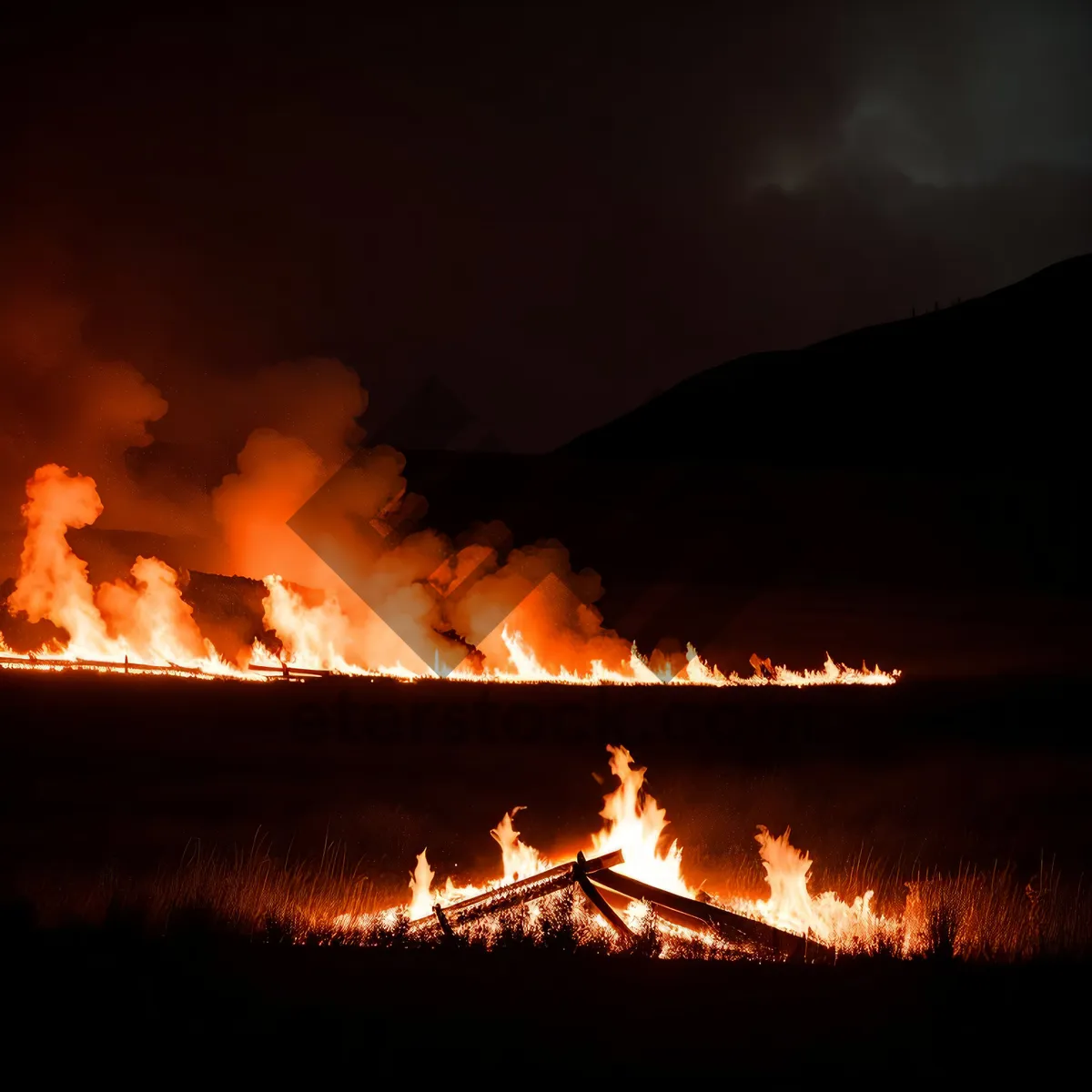 Picture of Fiery Sunset: Blazing Flamethrower Ignites Vibrant Sky