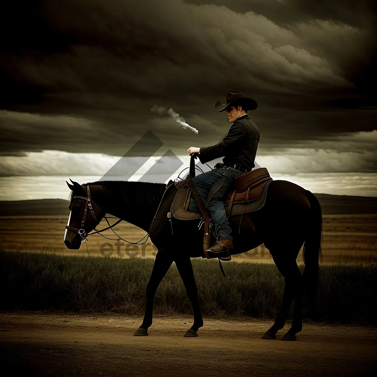 Picture of Horse Rider in Competition with Saddle and Bridle