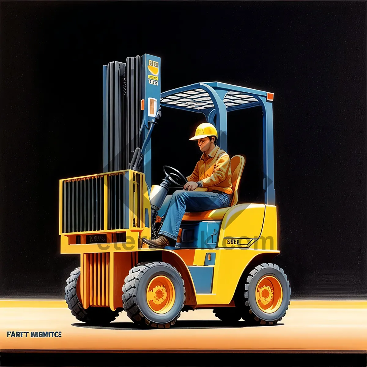 Picture of Heavy-duty Forklift at Work in Industrial Setting