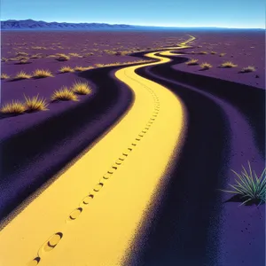 Golden Dunes: Captivating Sunset on Desert Highway