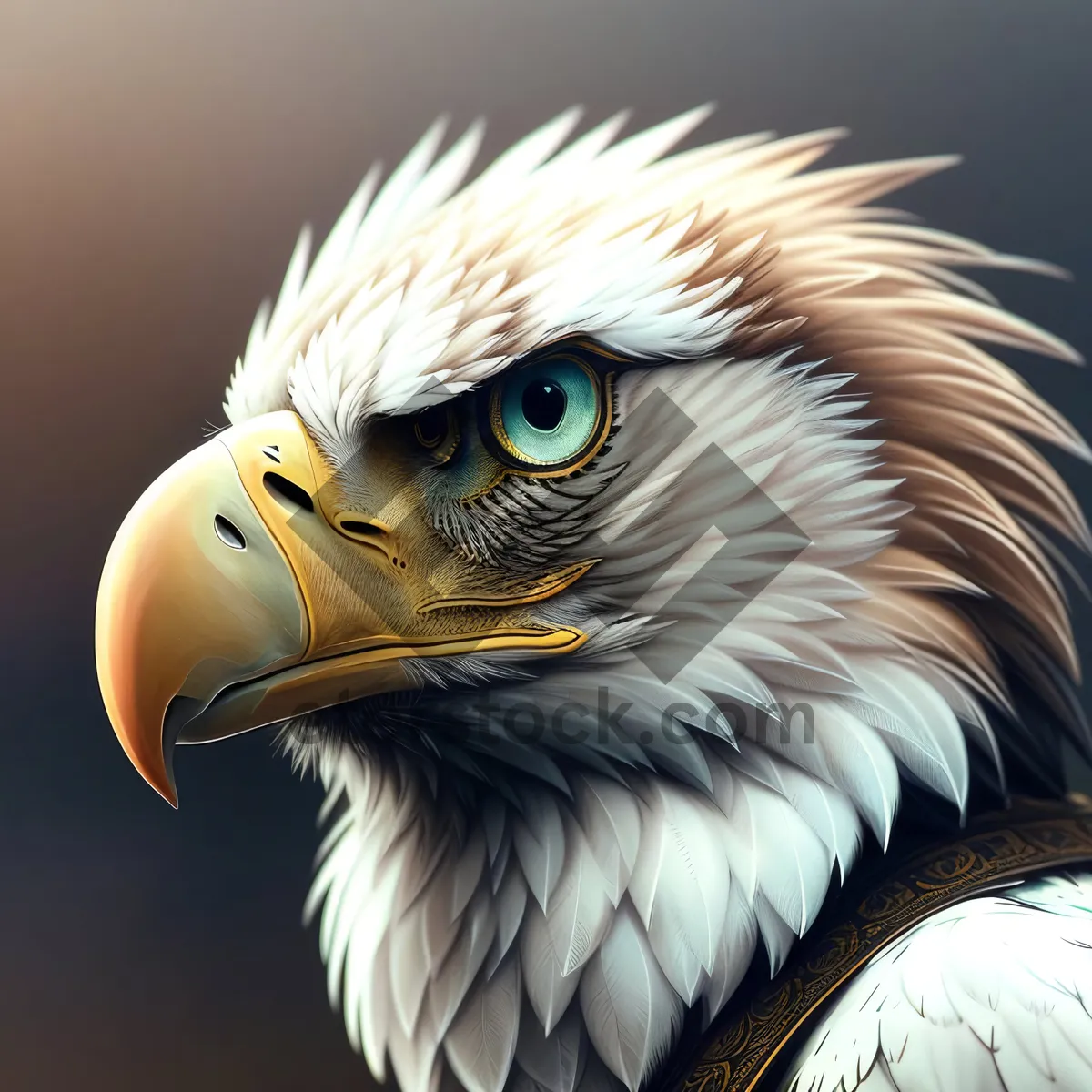 Picture of  Majestic Bald Eagle with Piercing Yellow Eyes