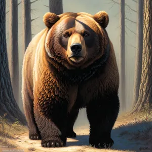 Brown Bear in Menagerie: Majestic Wild Mammal