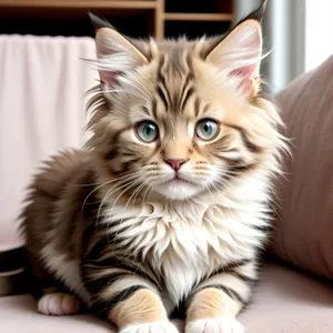 Playful Tabby Kitten with Adorable Eyes