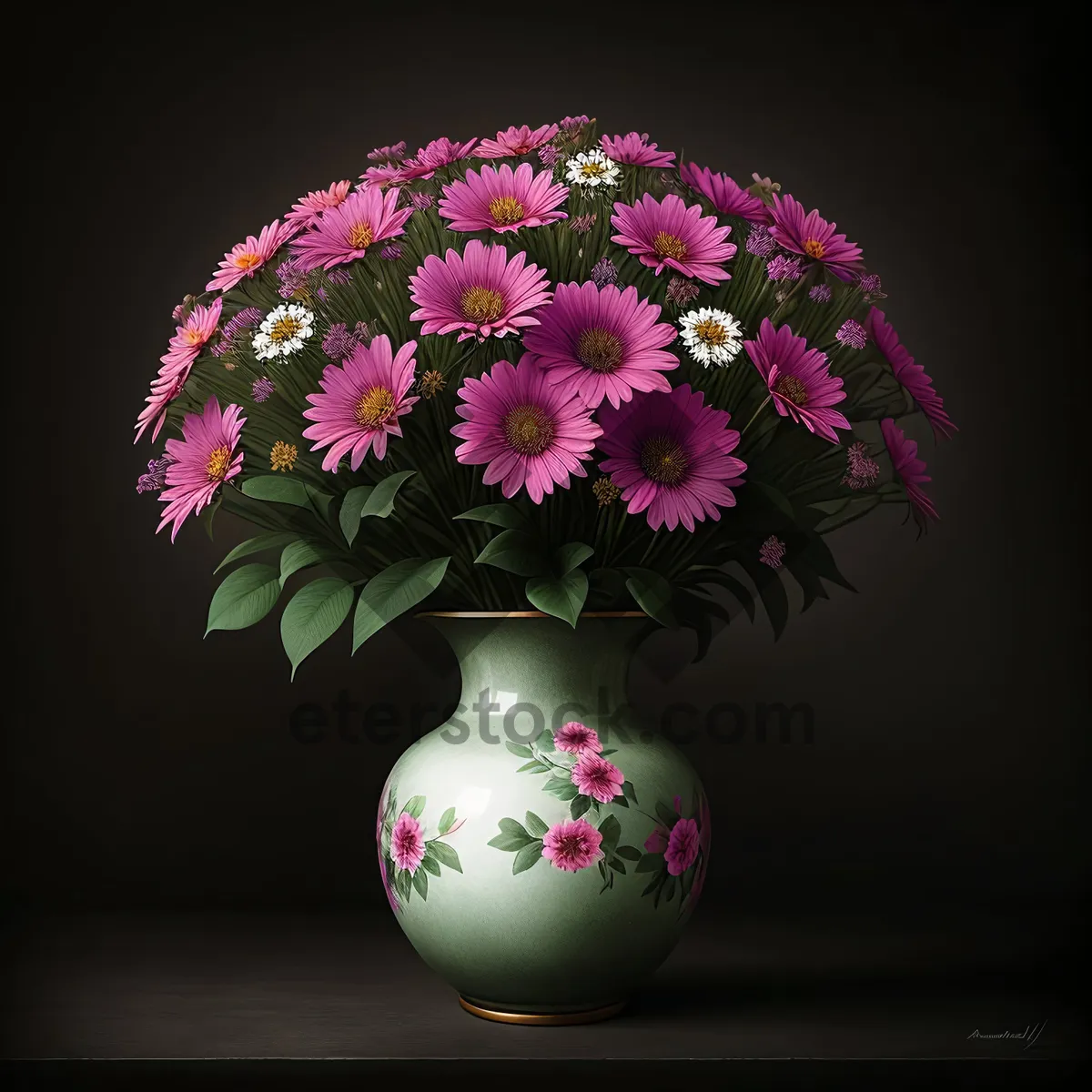 Picture of Pink Floral Vase for Celebration & Decoration