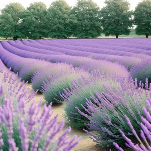 Colorful Lavender Blooming in Summer Meadow