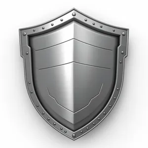 Shiny heart emblem shield design icon.