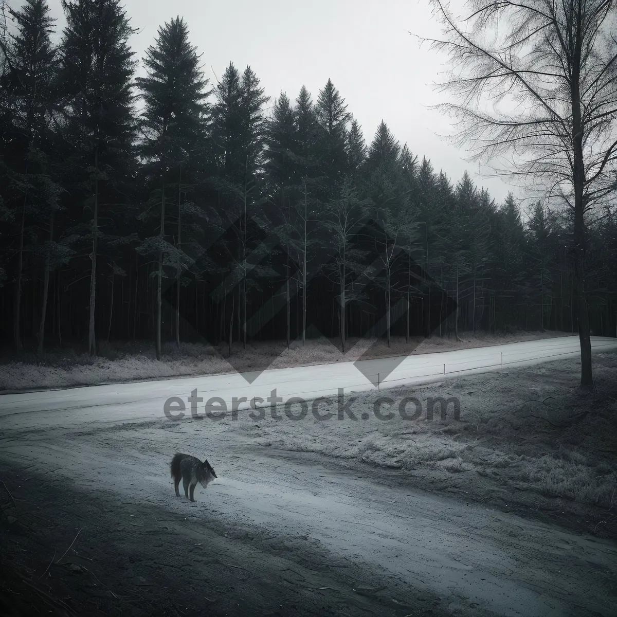 Picture of Snowy Corgi Watchdog in Winter Wonderland