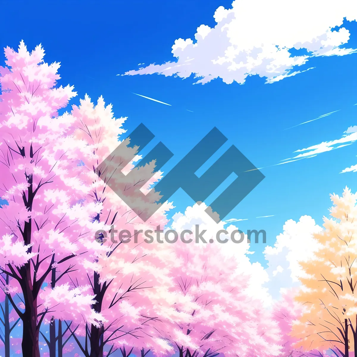 Picture of Pastel Sky: Artistic Pink Summer Pattern Design