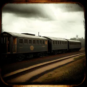 Electric Passenger Train Traveling on Railroad Track