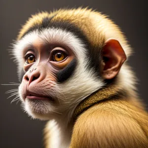 Cute Macaque Monkey with Wild Face