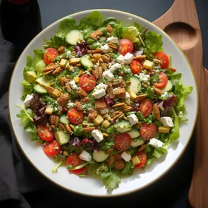 Fresh Gourmet Salad with Beans and Vegetables