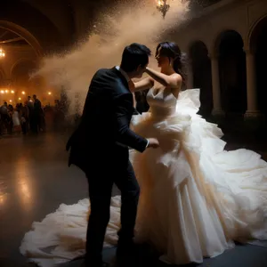 Romantic Wedding Kiss of Happy Couple