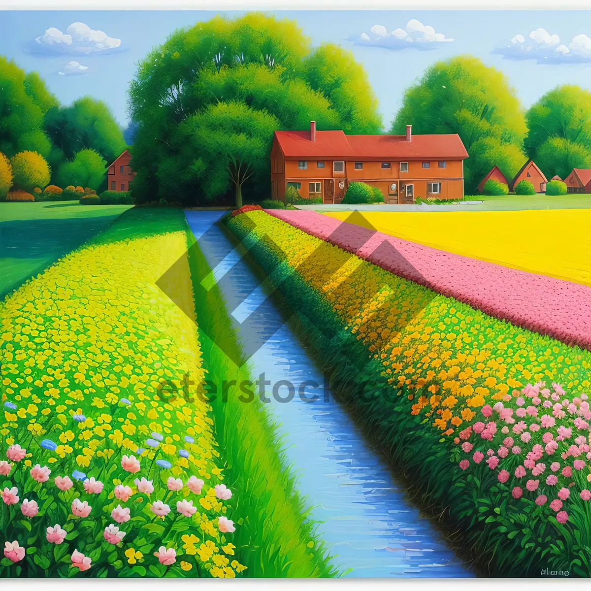 Picture of Vibrant Summer Landscape with Soybean Field