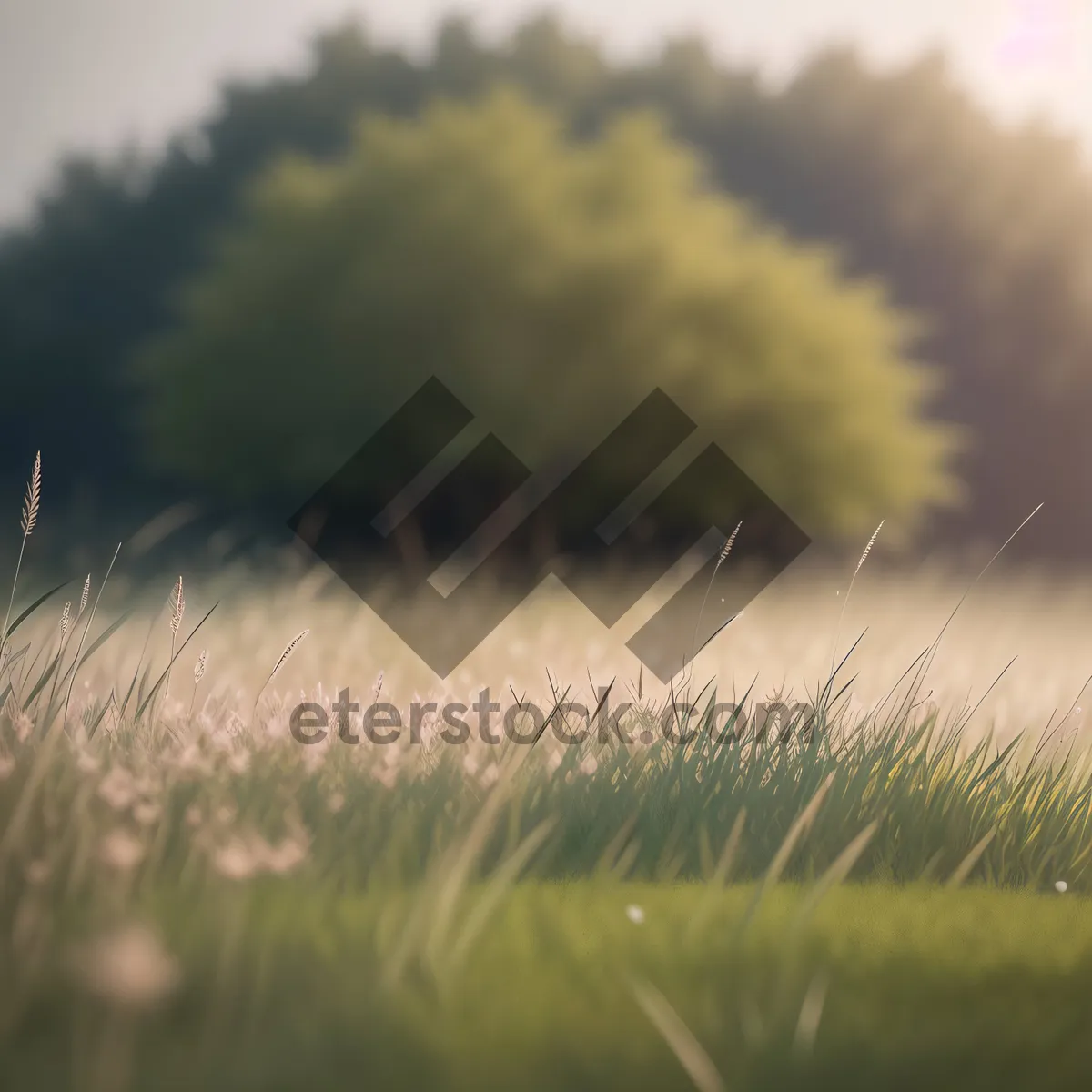 Picture of Idyllic Summer Cereal Field Under Blue Sky