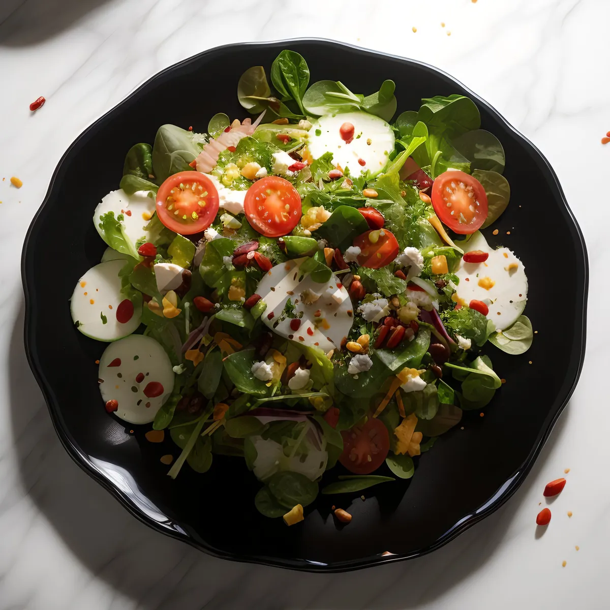 Picture of Gourmet grilled vegetable plate with fresh salad