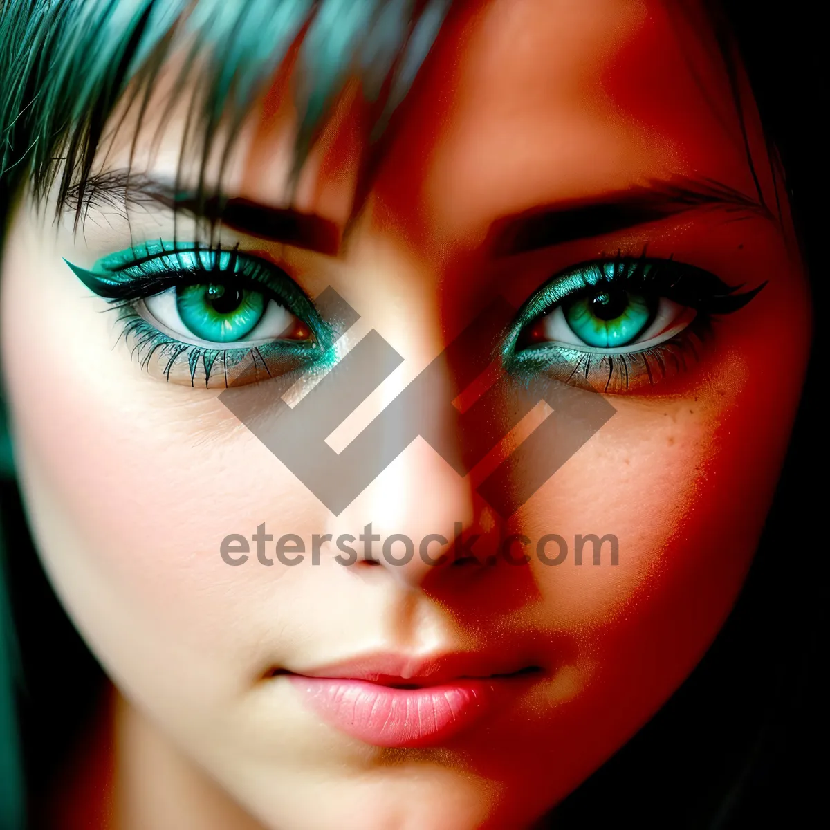 Picture of Sultry Brunette Model with Flawless Skin and Seductive Look