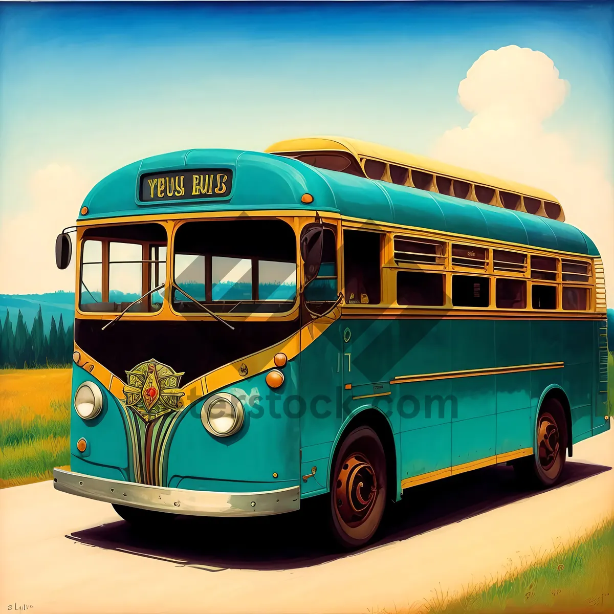 Picture of Public Transport: School Bus on the Road