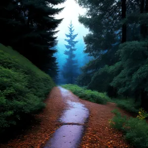 Serene Forest Path amidst Lush Greenery
