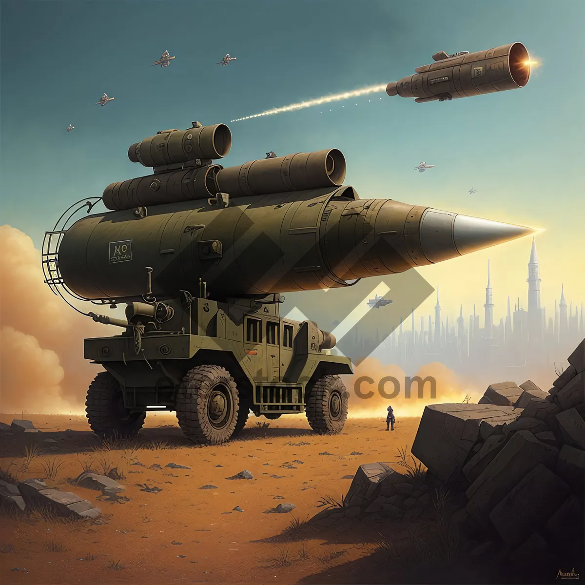 Picture of Skyward Armament: High-Angle Rocket Cannon in Air.