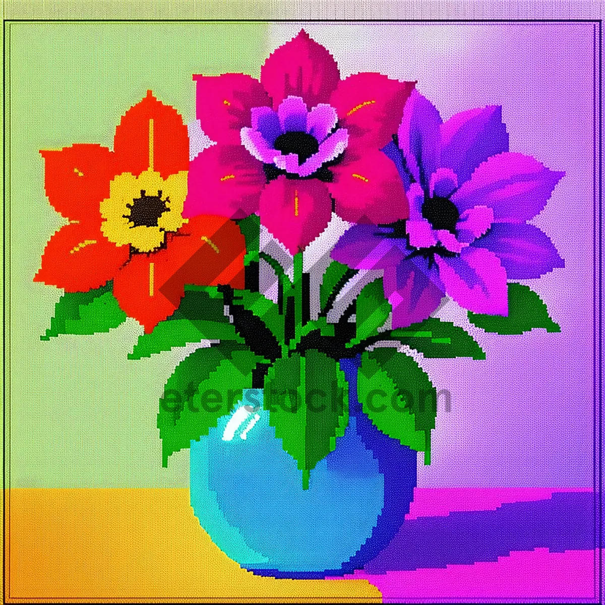 Picture of Colorful Spring Floral Bouquet in Vase