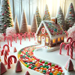 Christmas Gingerbread House In Candy Land