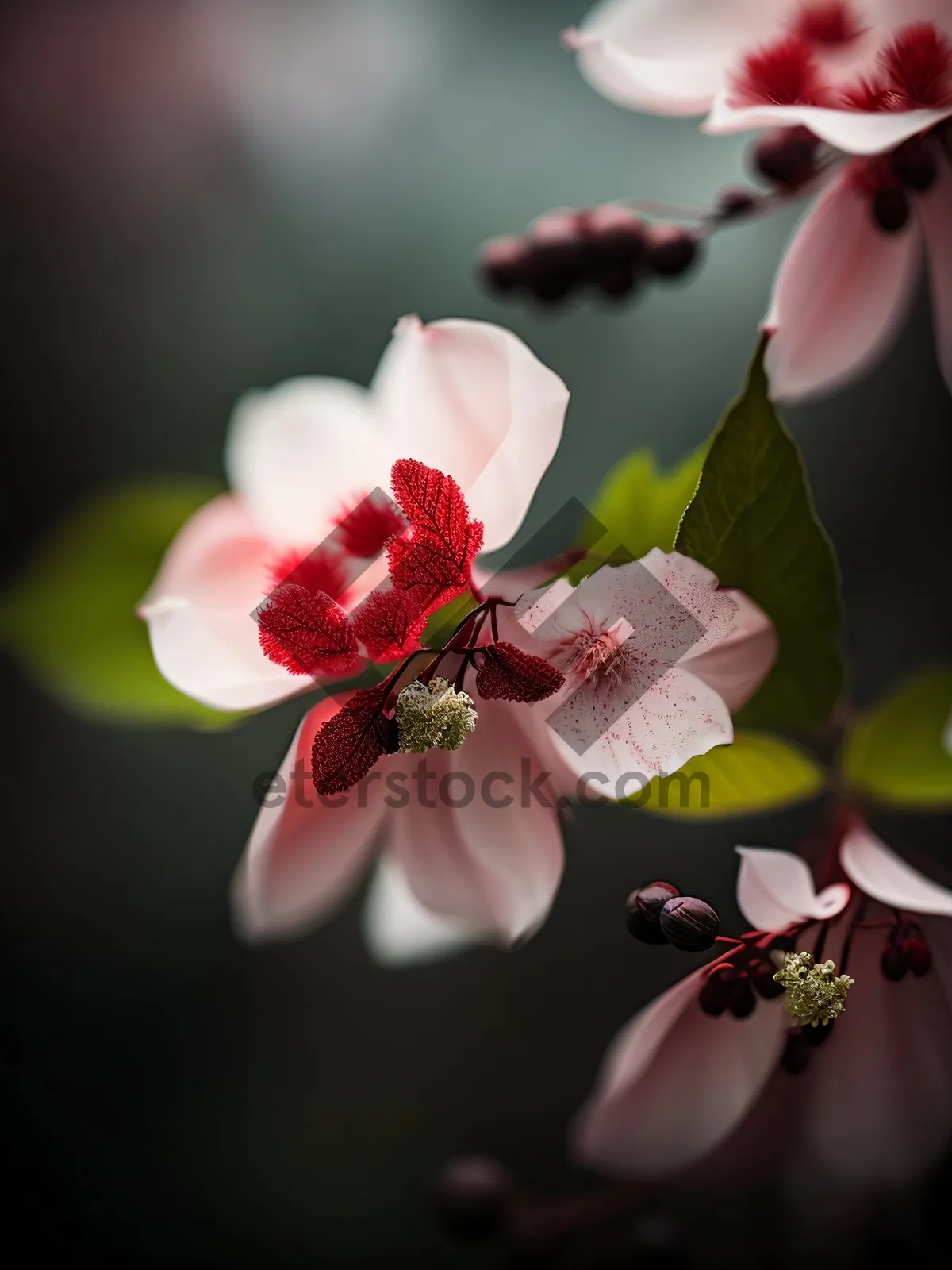 Picture of Blooming Cherry Blossom in Spring Garden