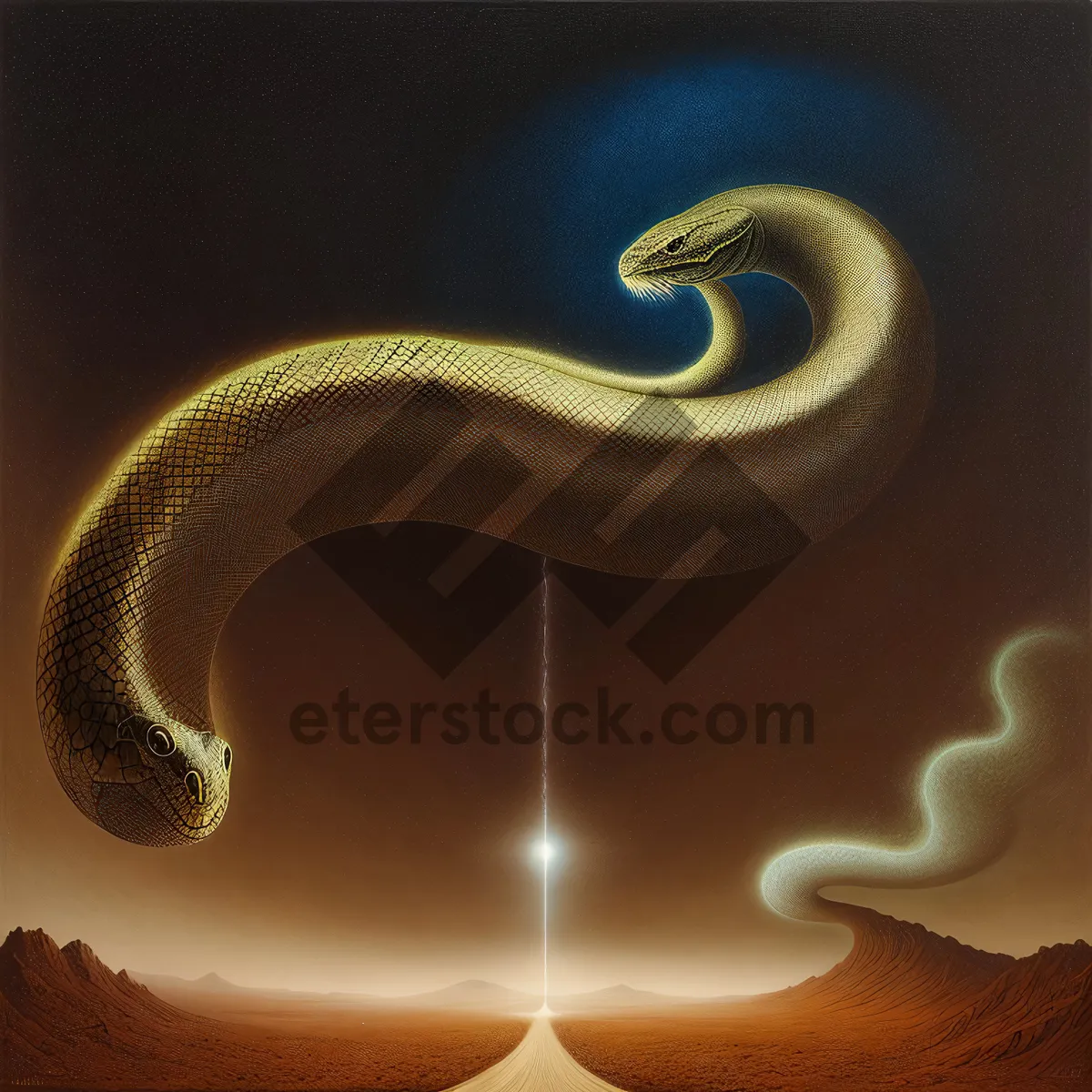 Picture of Night snake in the moonlight - a slithering sight.