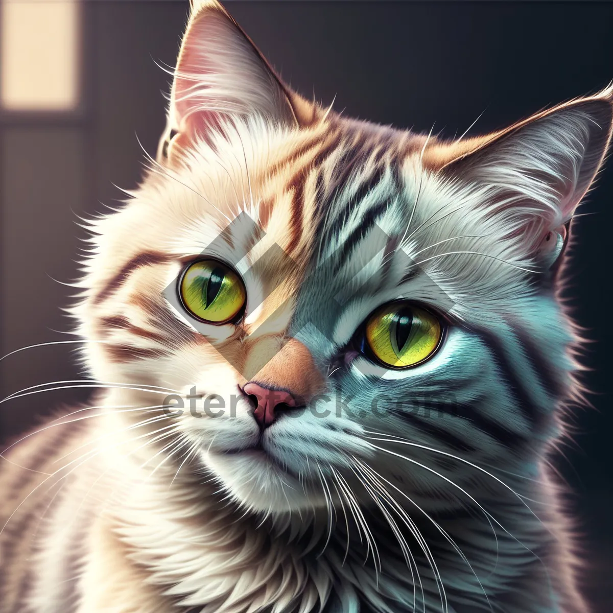 Picture of Inquisitive Tabby Kitten with Fluffy Gray Fur