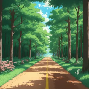 Serene Path through a Lush Forest