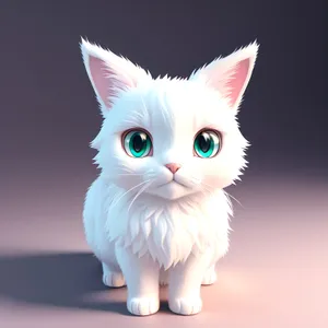 Curious Kitty with Fluffy Fur and Whiskers