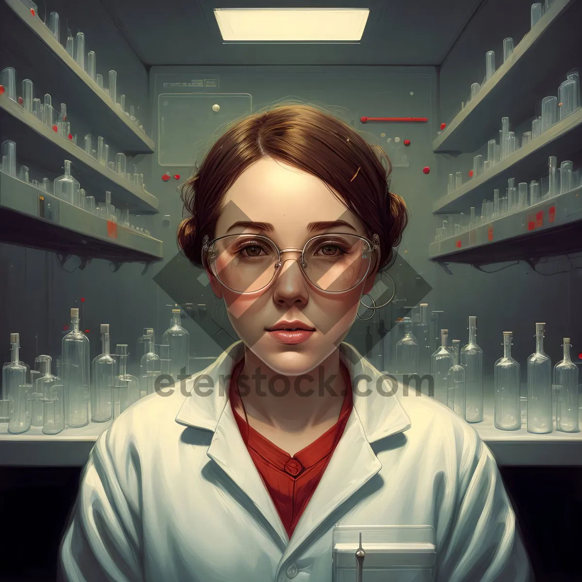 Picture of Professional Smiling Bartender in Lab Coat