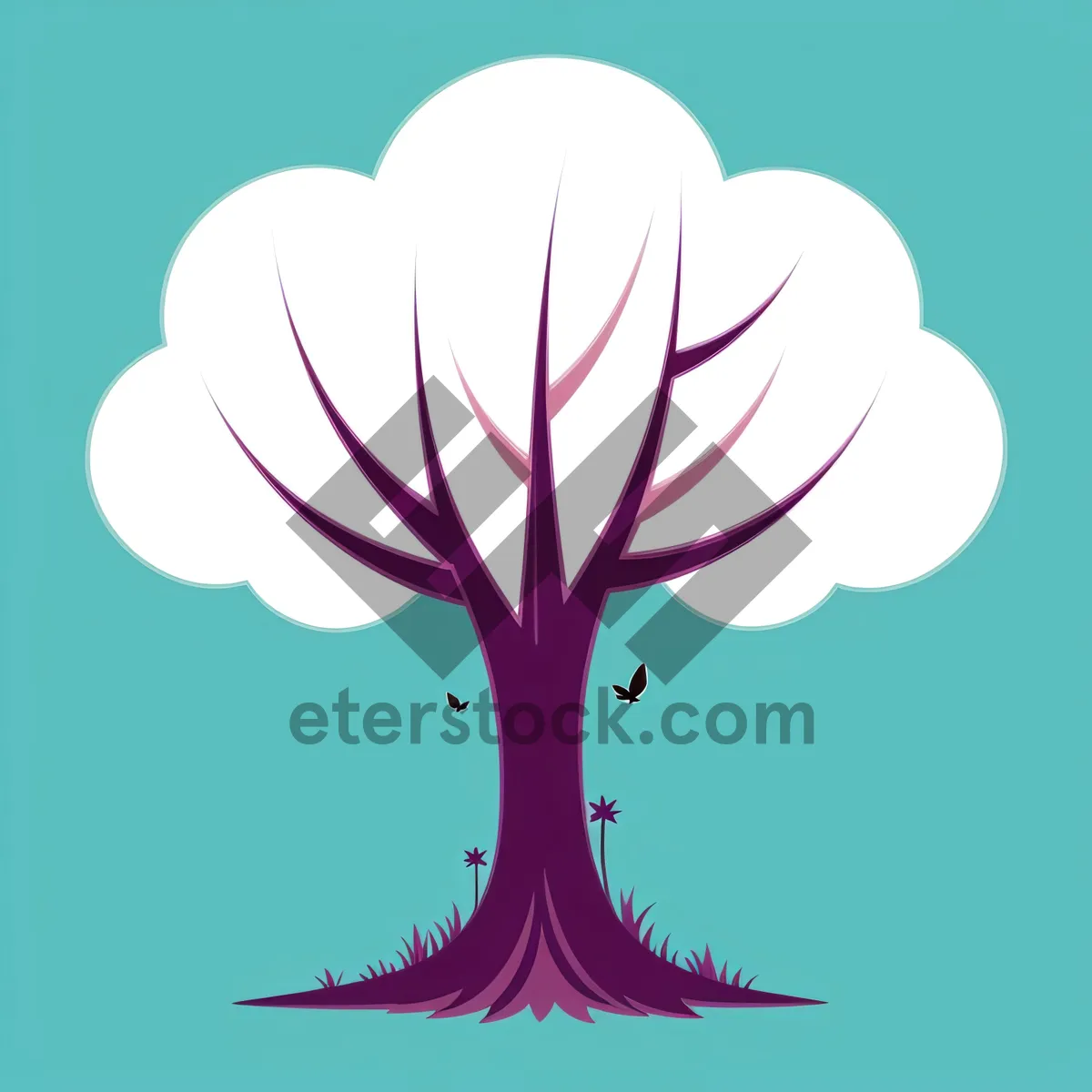 Picture of Artistic Oak Leaf Design - Silhouetted Graphic Symbol