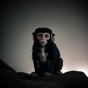 Wild Primate Portrait: Black Spider Monkey Face