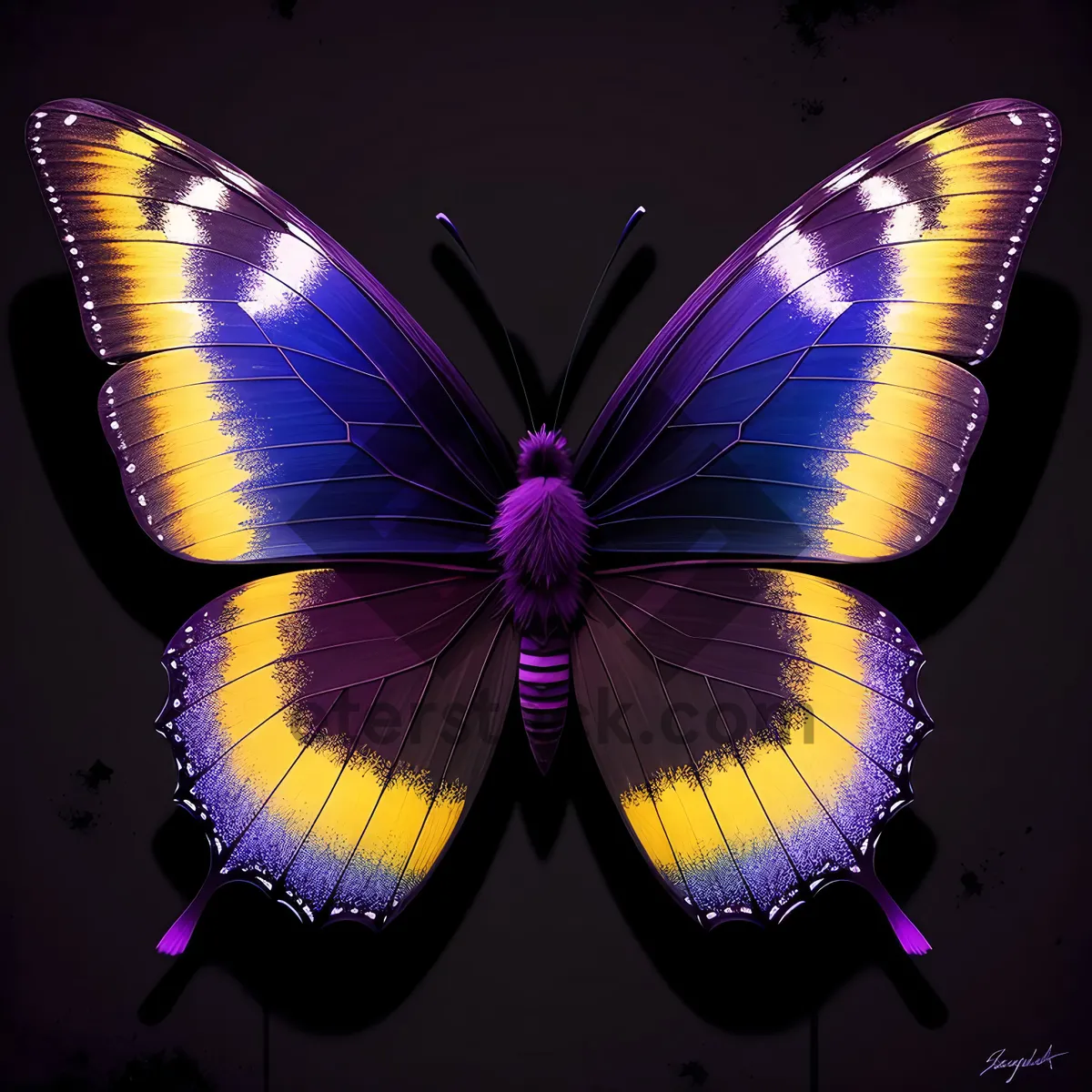 Picture of Vibrant Butterfly Wing in Graphic Design