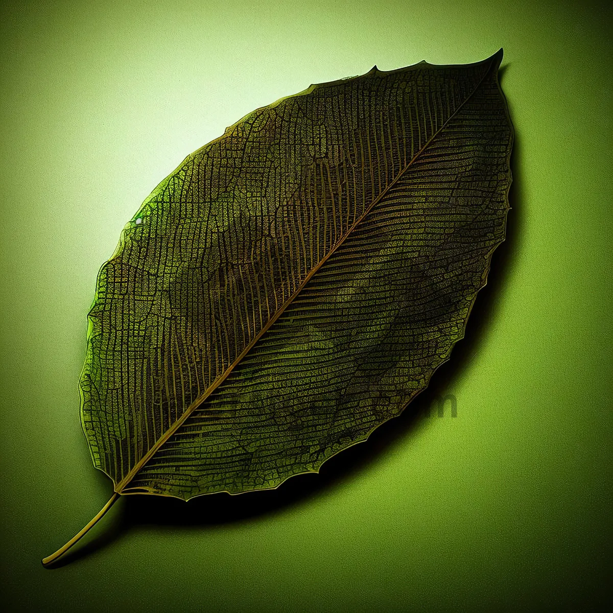 Picture of Lacewing on Green Leaf in Garden