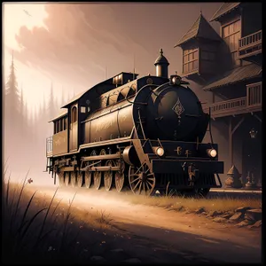 Old Steam Locomotive on Railroad Tracks