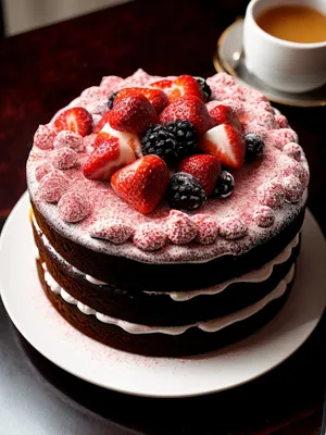 Delicious Fruit Plate with Fresh Strawberries and Raspberries