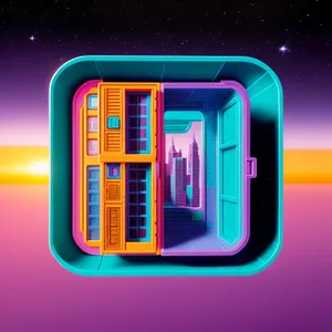 Shiny Purple Jukebox Button Icon - 3D Design
