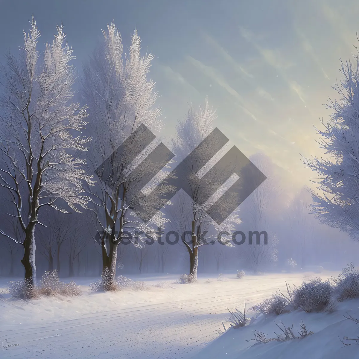 Picture of Winter Wonderland: Majestic Snowy Forest Landscape
