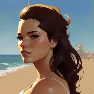 Stunning Beach Babe Basking in the Sun
