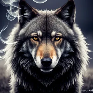 Majestic Timber Wolf: Captivating Wild Canine with Piercing Eyes
