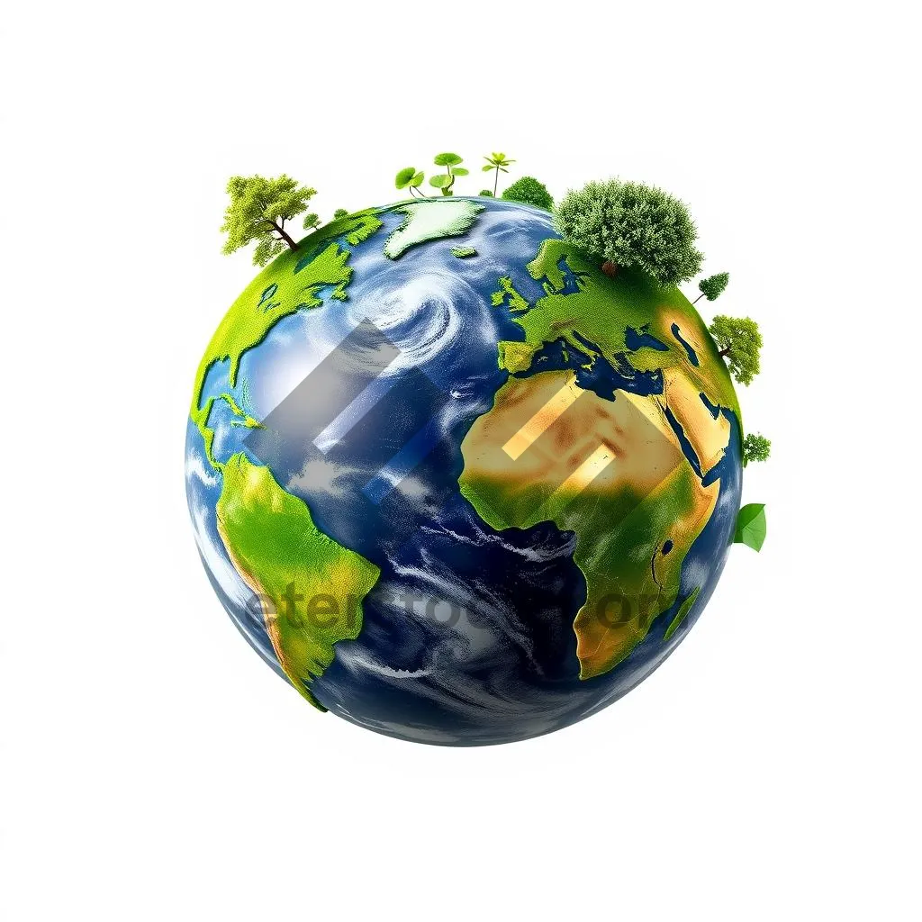 Picture of Global 3D Earth Icon with Shiny Design