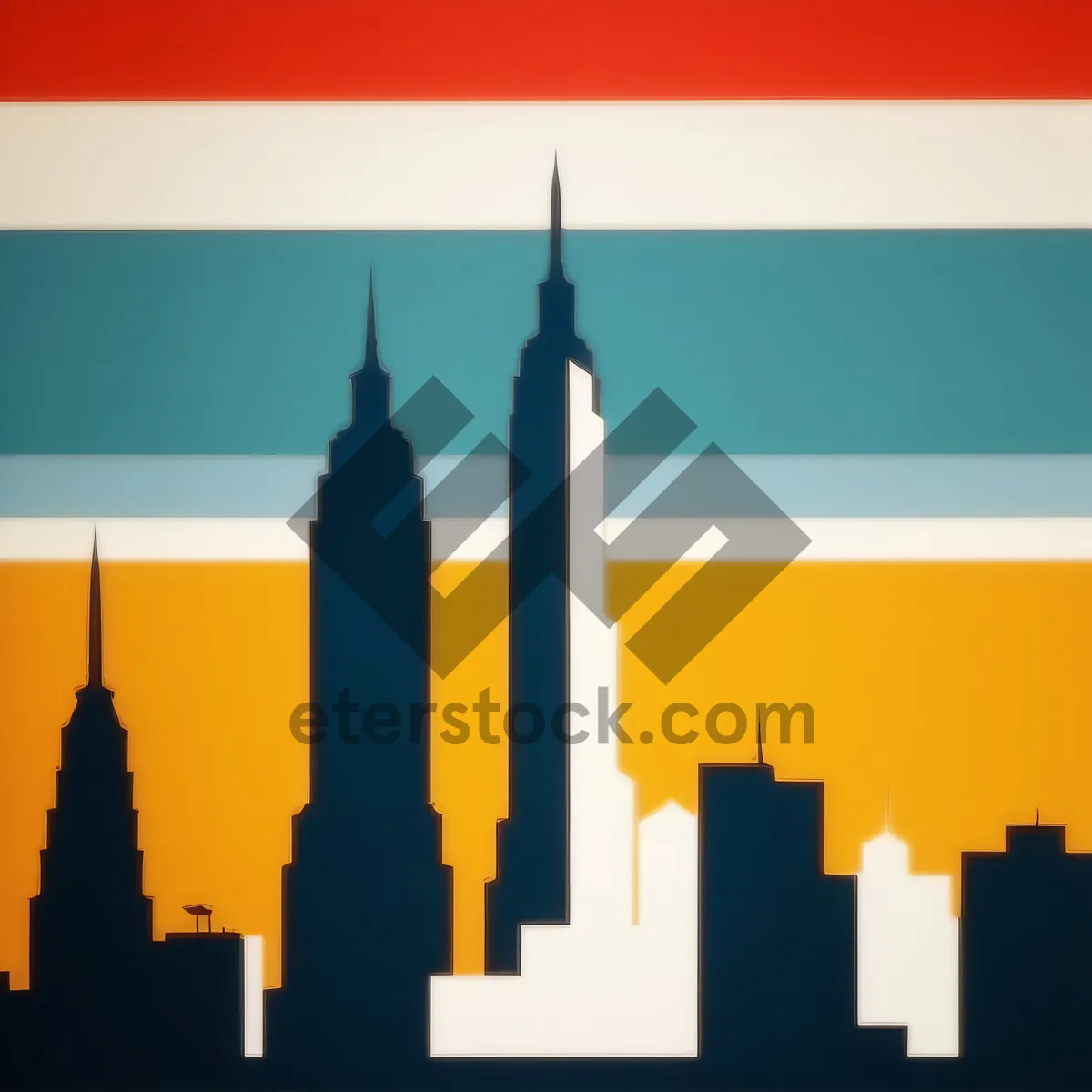 Picture of City Icon Silhouette Design: Symbolic Urban Sign