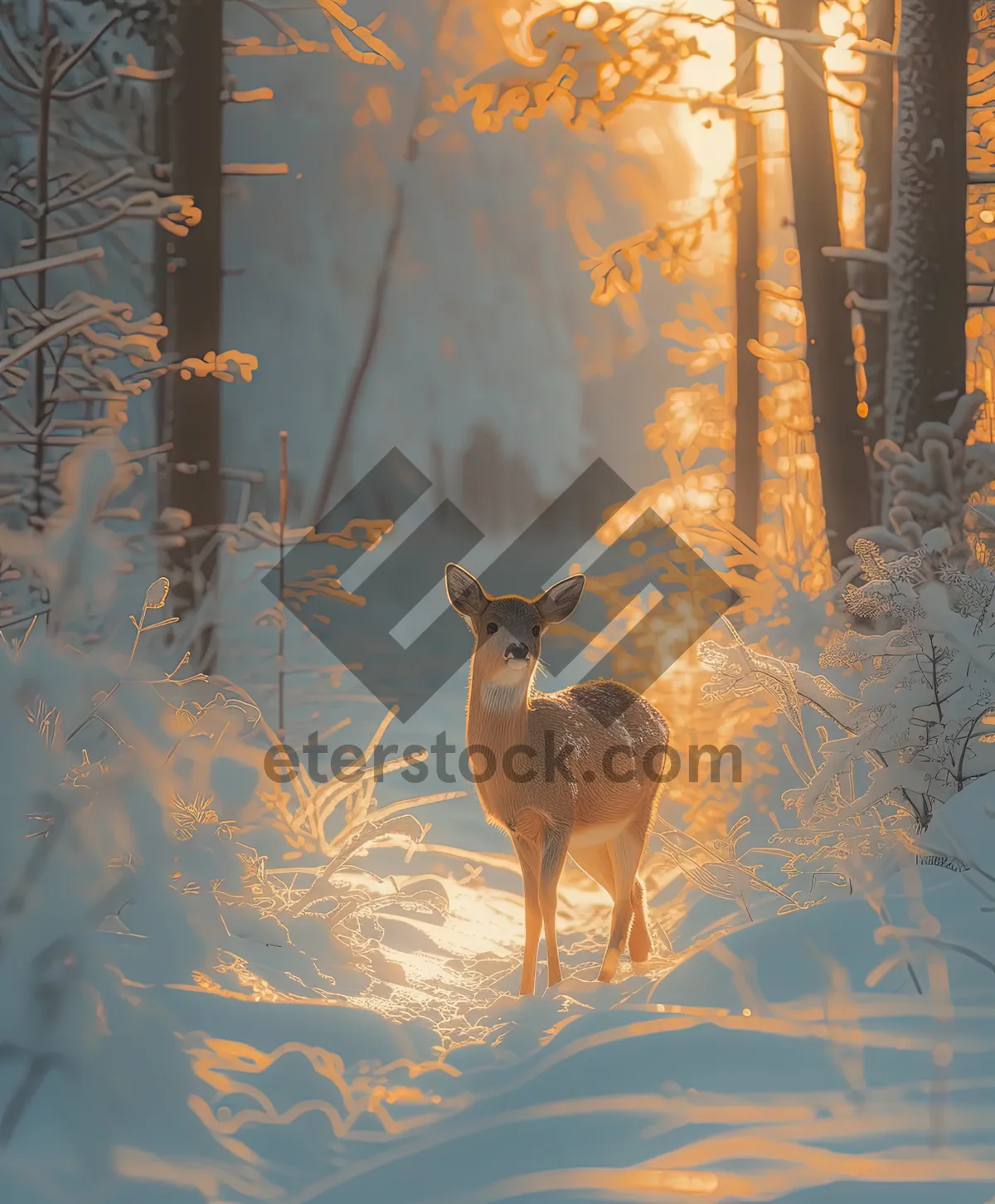 Picture of Deer buck in forest wildlife park